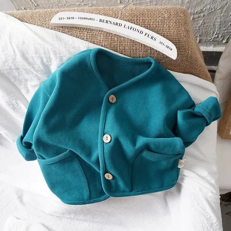 Whoelsale Children's Loose Cotton Long Sleeved Cardigan